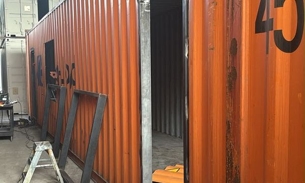 Build an Entire School Classroom for Our School in Mexico 5 Cutting the doors out of the steel
