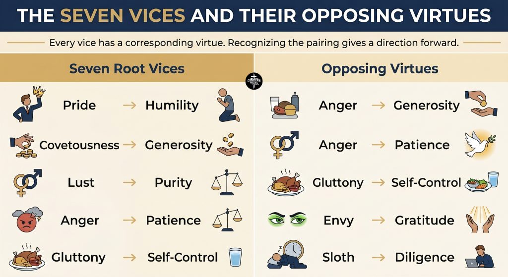 Biblical Virtues and Vices Explained for Everyday Christian Living 1 The Seven Vices and Their Opposing Virtues