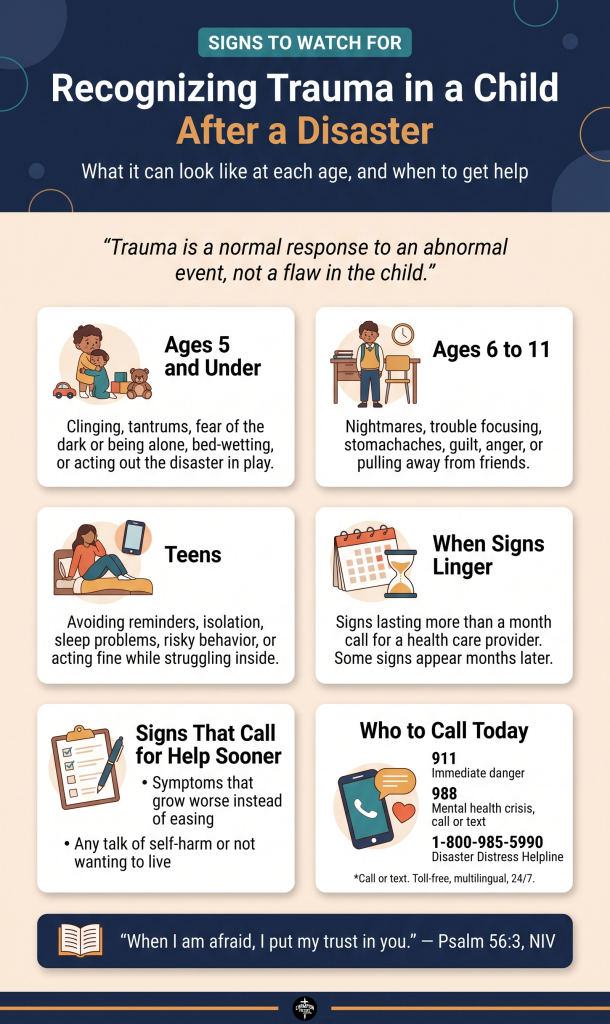 How to Recognize Trauma in a Child After a Disaster: A Faith-Based Guide 1 Recognizing Trauma in a Child After a Disaster